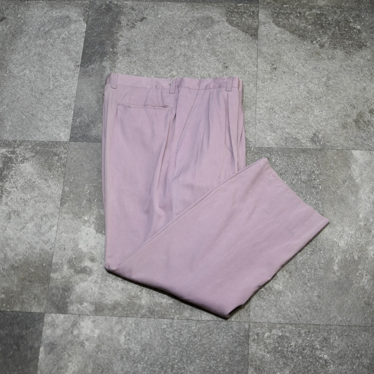 drape silhouette 2tuck rayon blend slacks pink