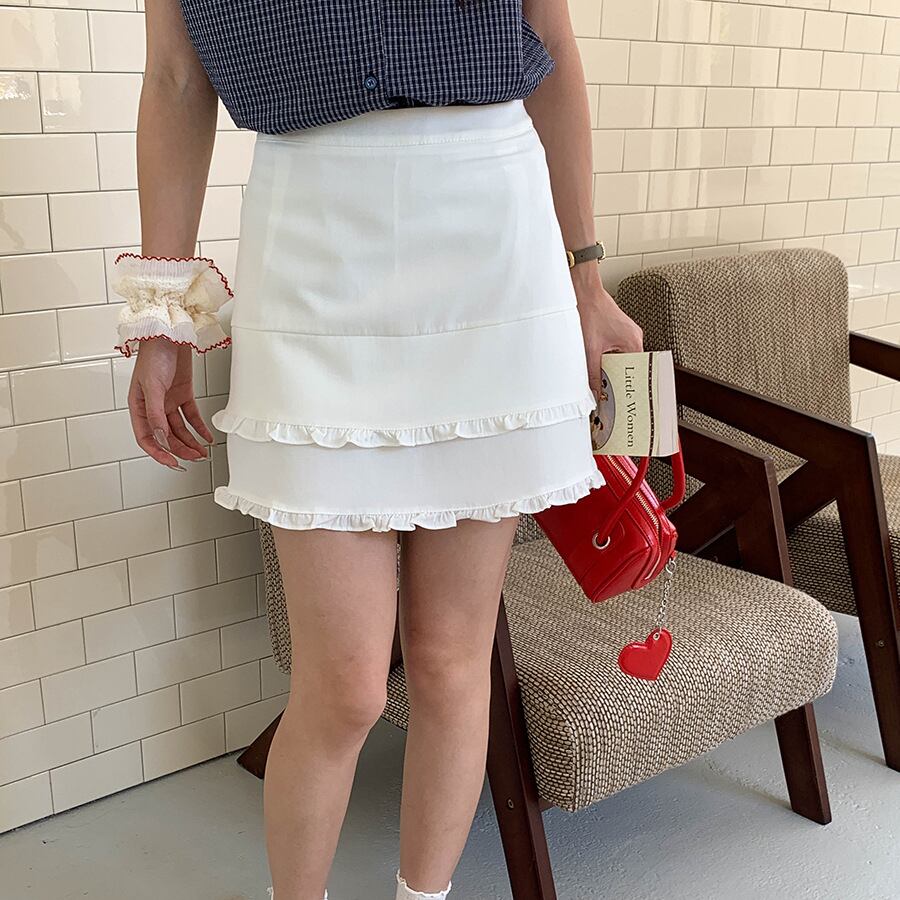 【bottoms】ギャザーフリルスカート M32985