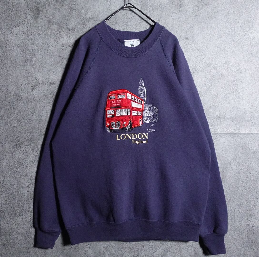Navy London embroidery sweat