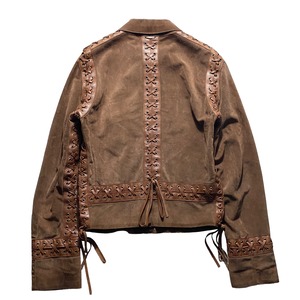 DOLCE&GABBANA lace-up design suede riders jacket
