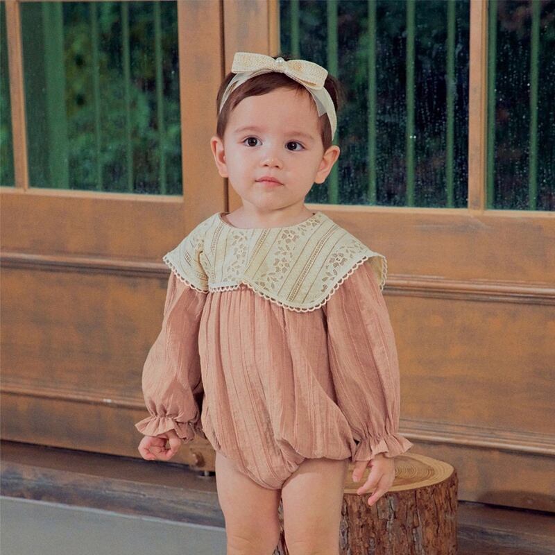 【BABY】韓国風 レースロンパース