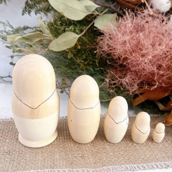 白木マトリョーシカ 手作り 下書きありで塗り絵感覚の5p