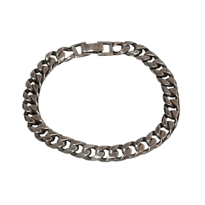 vintage heavy gauge silver flat link chain bracelet