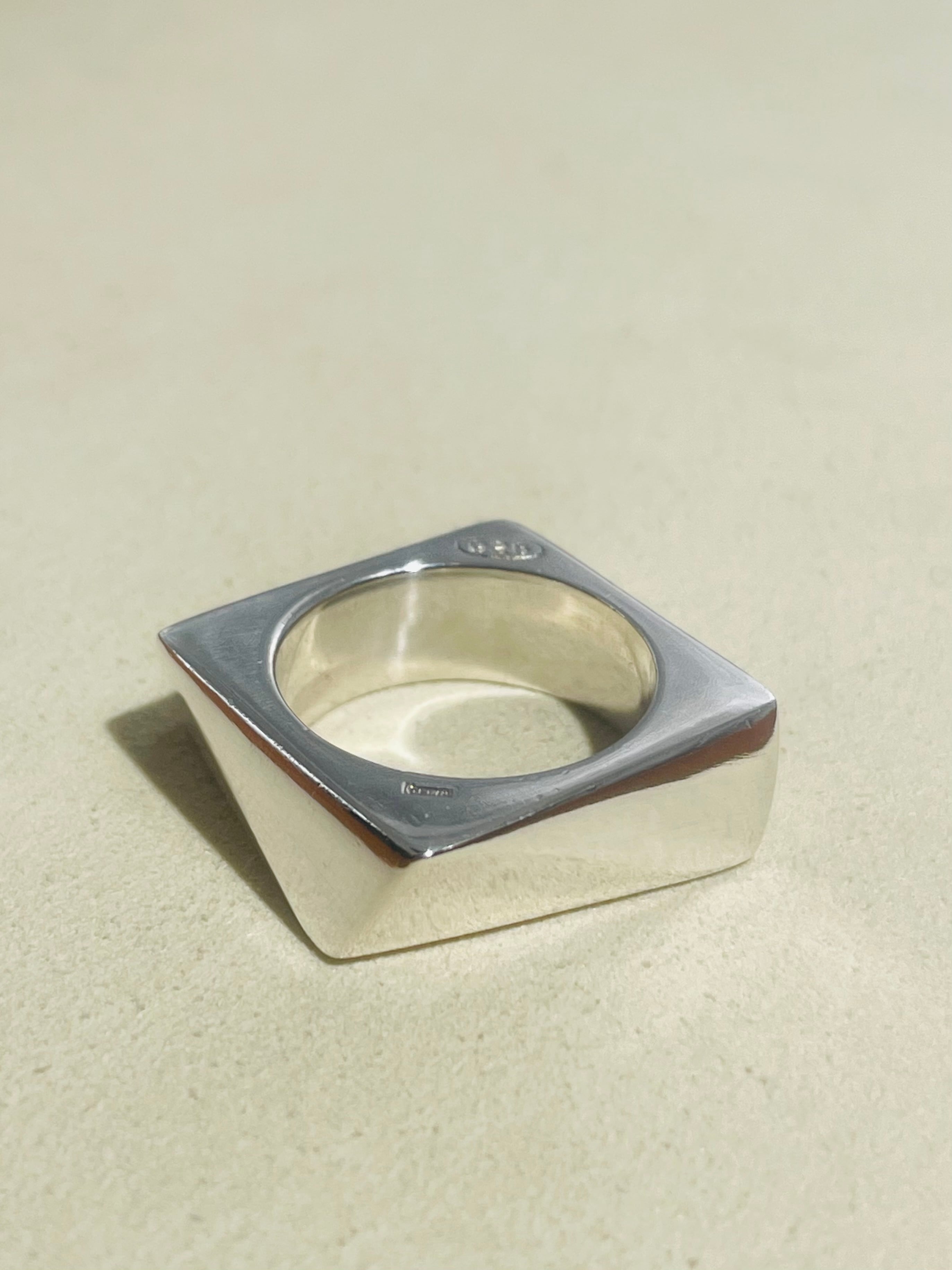 Sculptural Sqare Ring #12.5 -Salvatore Ferragamo-
