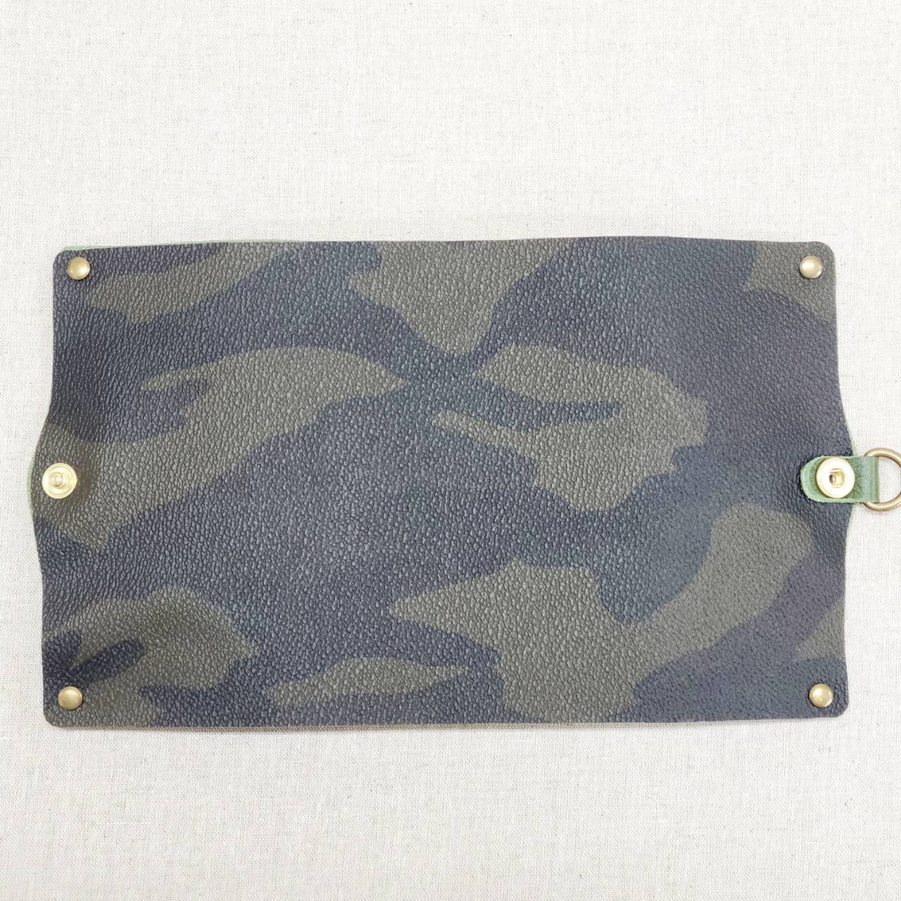 レザーマスクカバーMEN大(カーキ)【HASAMU】迷彩PVC仕様 dragonfactory