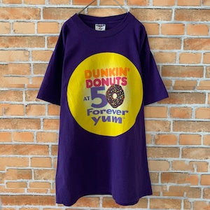 【JERZEES】 DUNKIN DONUTS Tシャツ USA製 ビッグプリント USA古着 アドバタイジング