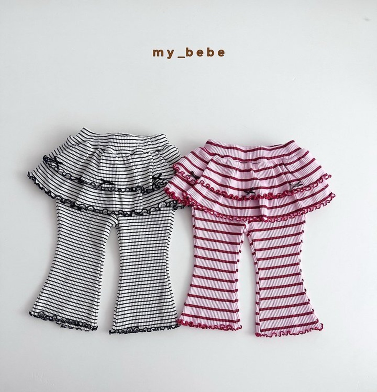 韓国子供服 / Mybebe / 2段リボンカンカンパンツ *XS~XL*