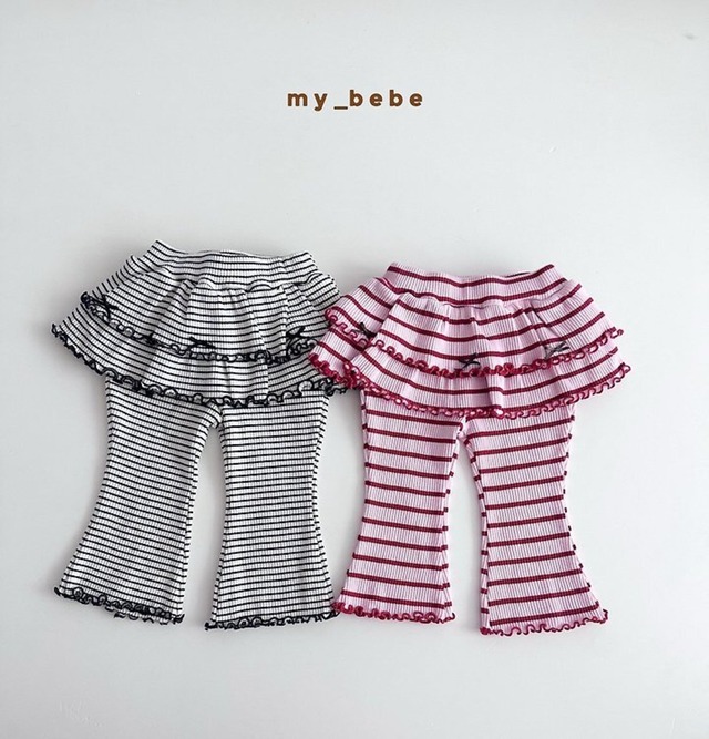 韓国子供服 / Mybebe / 2段リボンカンカンパンツ *XS~XL*