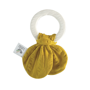 Organic Comforters with Rubber Teether (with Muslin) Yellow_97010
