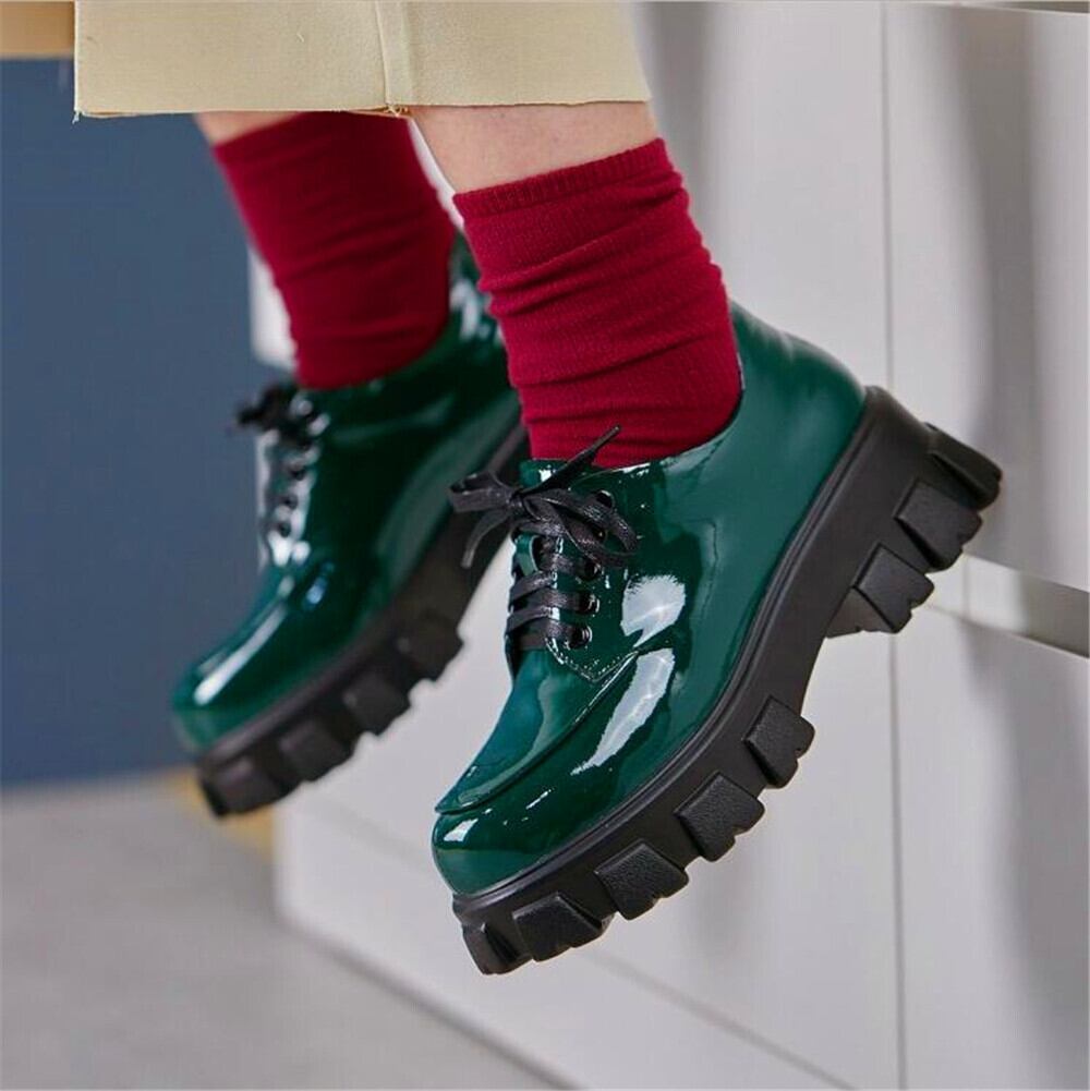 【新作】【送料無料】 レースアッププラムレザースニーカー本物のヒールの靴靴女性女性のヒールの靴oxds シューズ 天然 10b327768669498