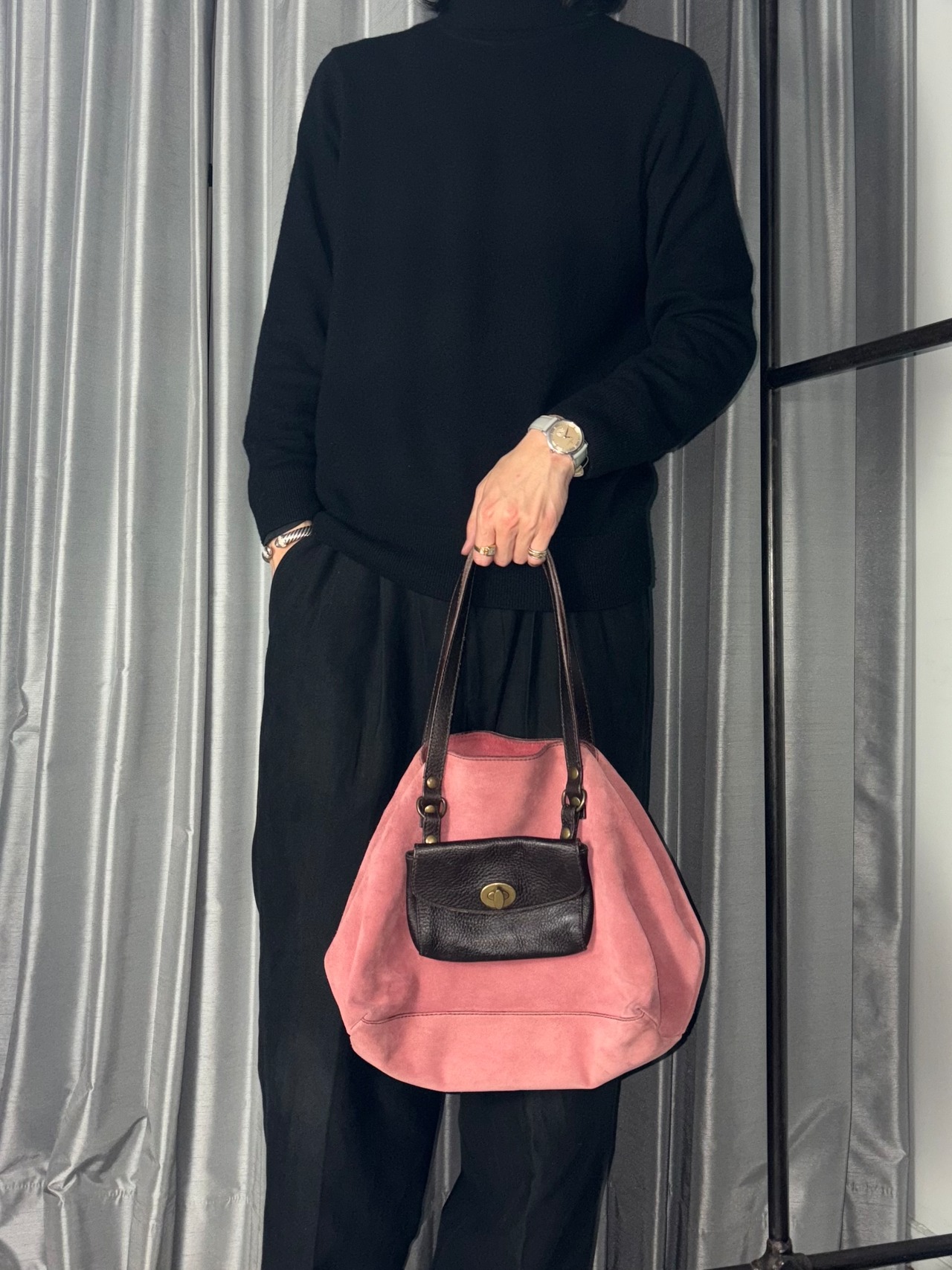 archive MIU MIU pink suede hand bag