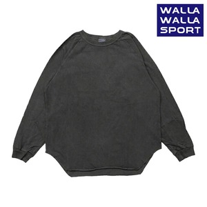 WALLA WALLA SPORT ワラワラスポーツ Pigment L/S Loose B.B.Tee ピグメント ロングスリーブ ルーズ ベースボールTシャツ 030241 メンズ レディース 長袖Tシャツ ラグラン ゆったり ピグメント加工 BLACK