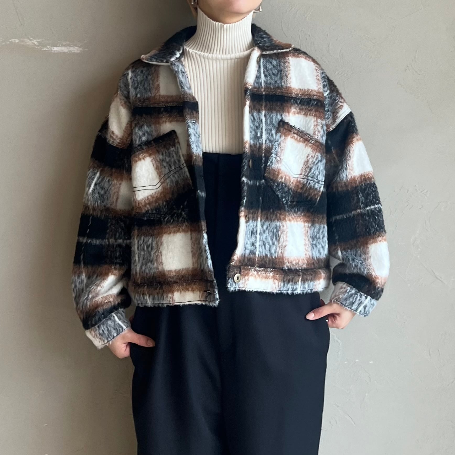 Praia 】シャギーチェックジャケットコート | valance 福井