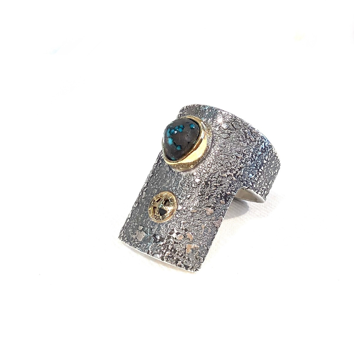 ランダーブルーターコイズリング ゴールドベゼル 18KGoldBezel 