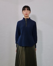 RITSUKO KARITA - Louise Hook Thermal Top :Navy|メタルフック/コットンサーマル/ユニセックス