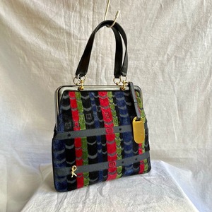 ROBERTA 1980's Velour stripe Hand Bag