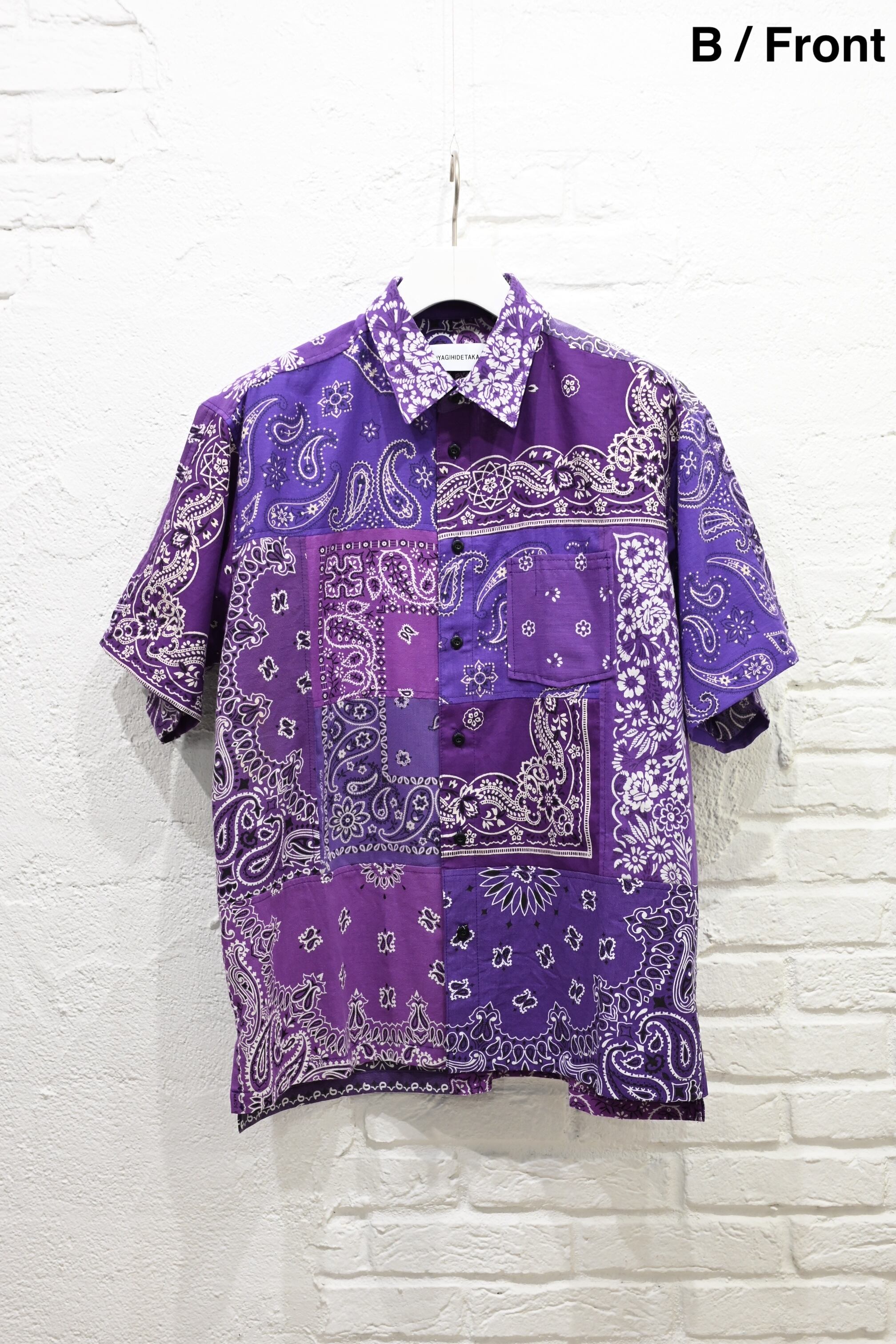 MIYAGI HIDETAKA BANDANA SHIRT パープル Bandana Short-sleeve Shirt c/# Purple | MIYAGIHIDETAKA