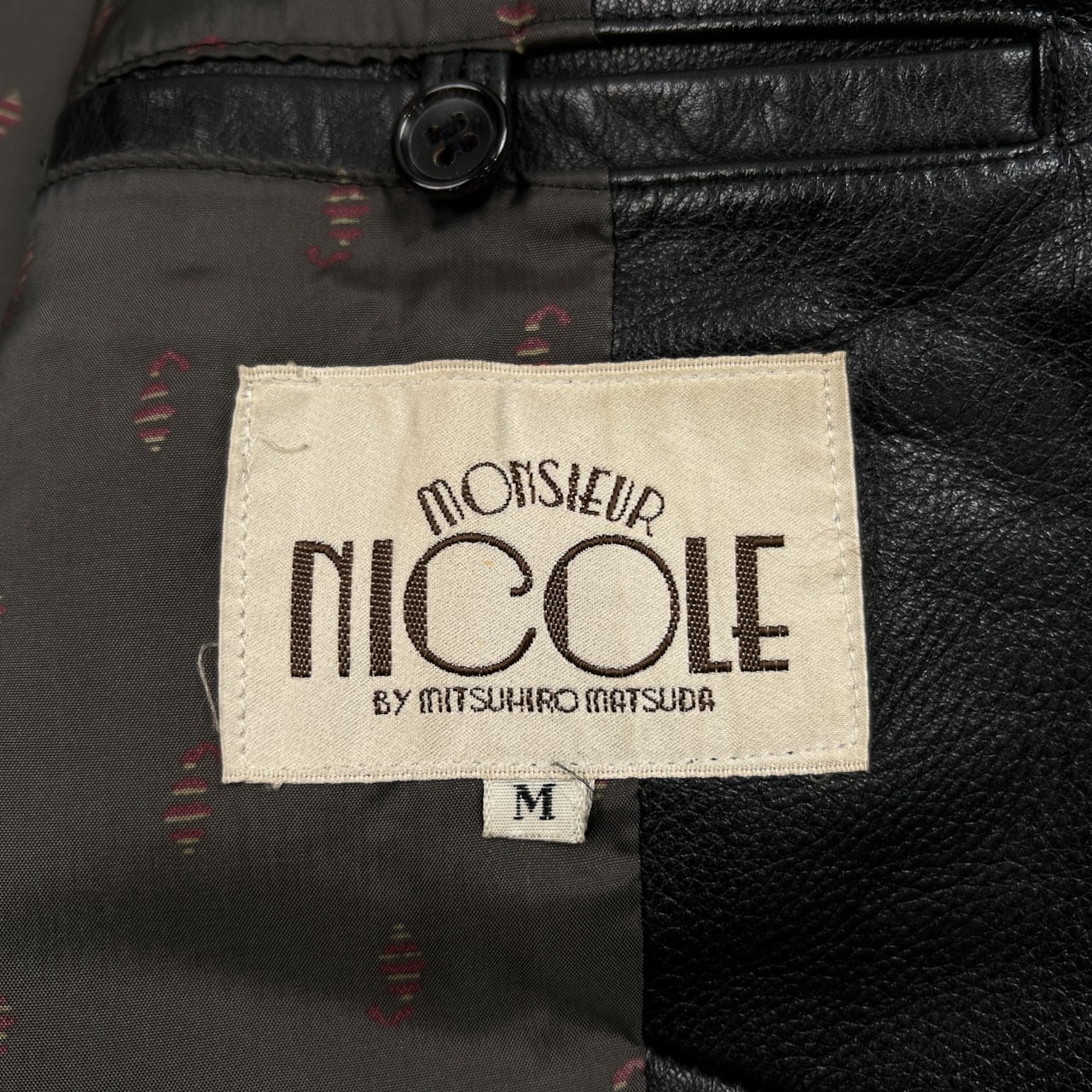 希少 レア 初期 MONSIEUR NICOLE ムッシュ ニコル 牛革 本革 レザー 2B