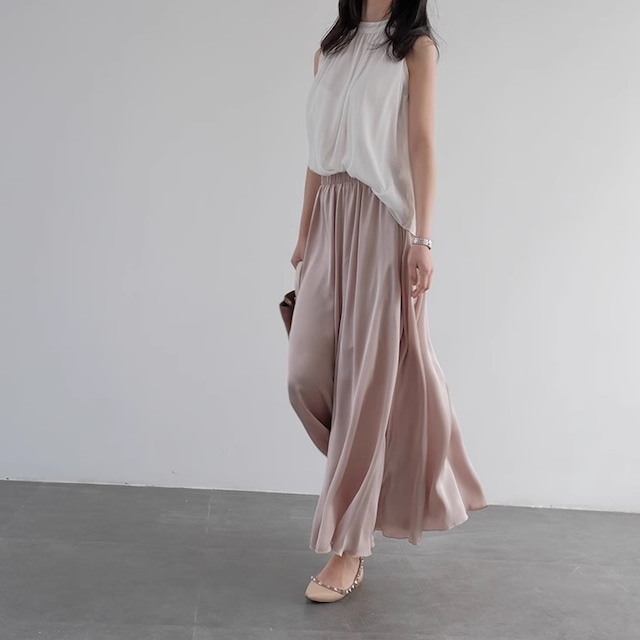 chiffon long flare pants（２type5color）＜p1654＞