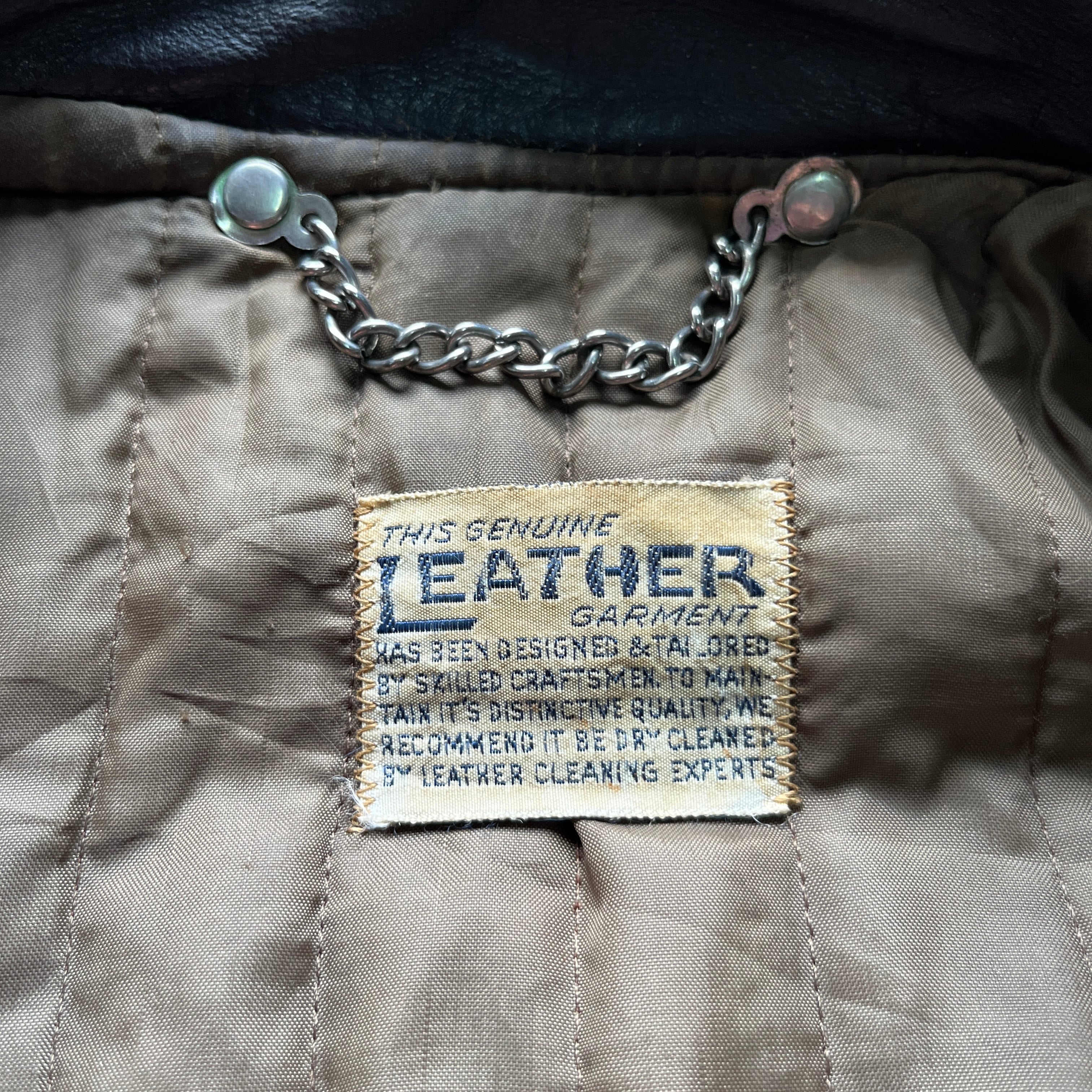 70年代 THIS GENUINE LEATHER GARMENT シングルライダースジャケット