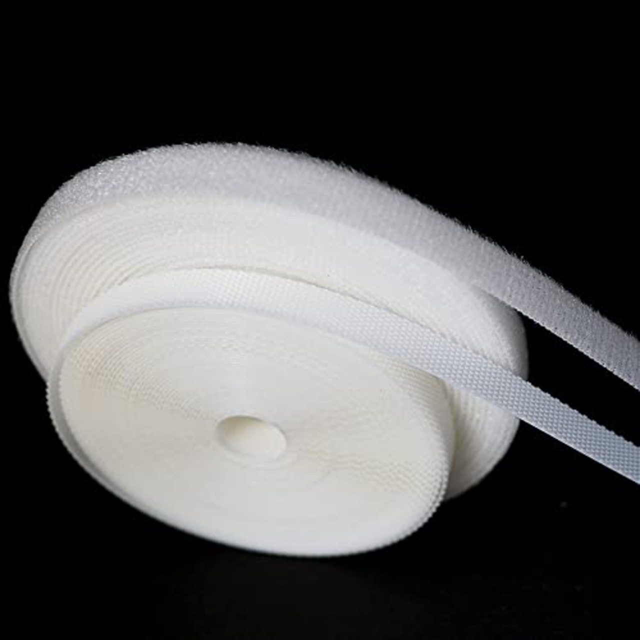 sempiterno 極薄 非常に狭い 柔らかい ドール 面ファスナー 幅約8mm長さ約5m 縫製用 裁縫 細幅 ベルクロ 強力 多用途 縫製タイプ 裏粘着剤なし 人形用 ドール服の材料 裁縫用 DIY靴服飾部品 (8mm,ナチュラルホワイト)
