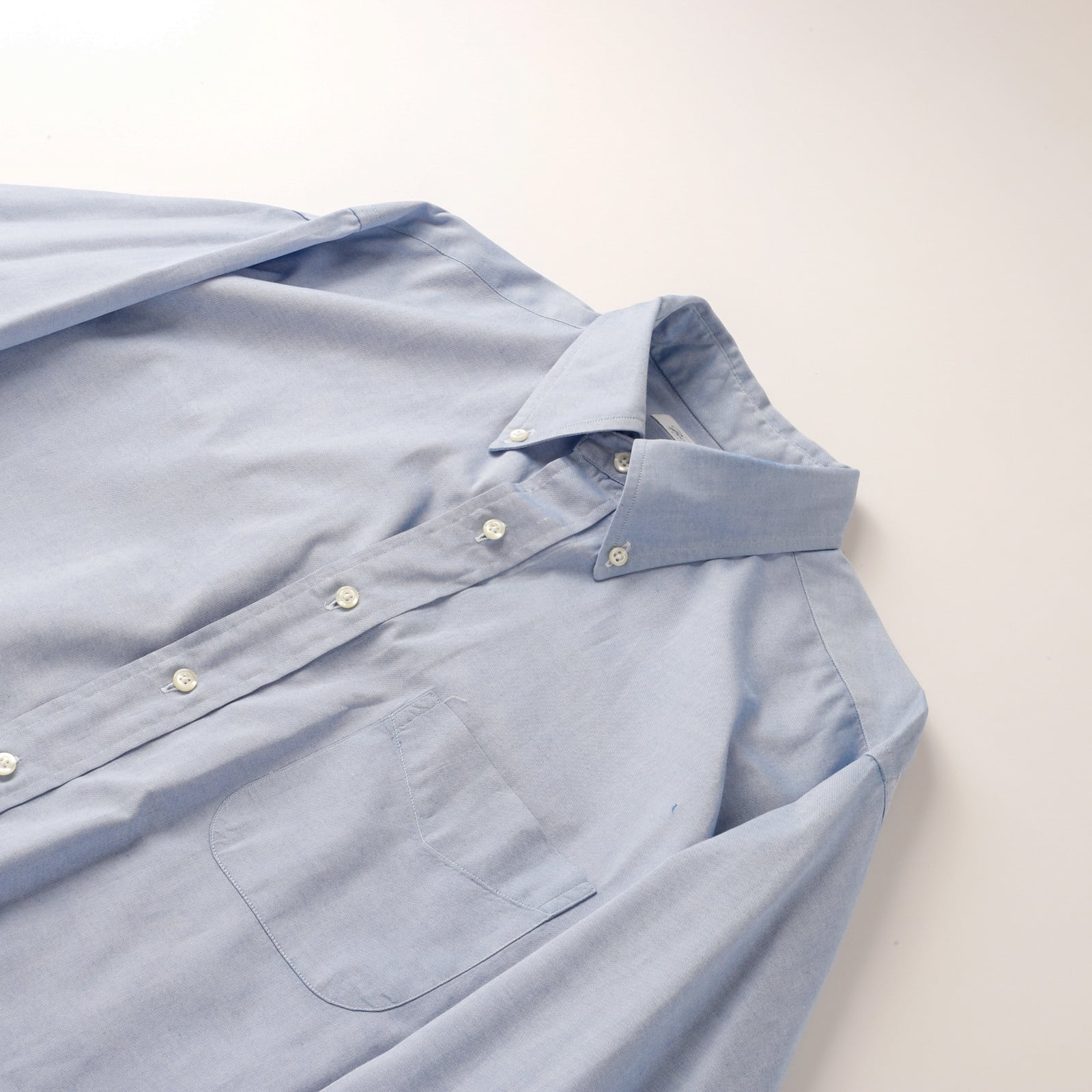 美品】BROOKS BROTHERS B.D. cotton Shirt sax blue big size made in