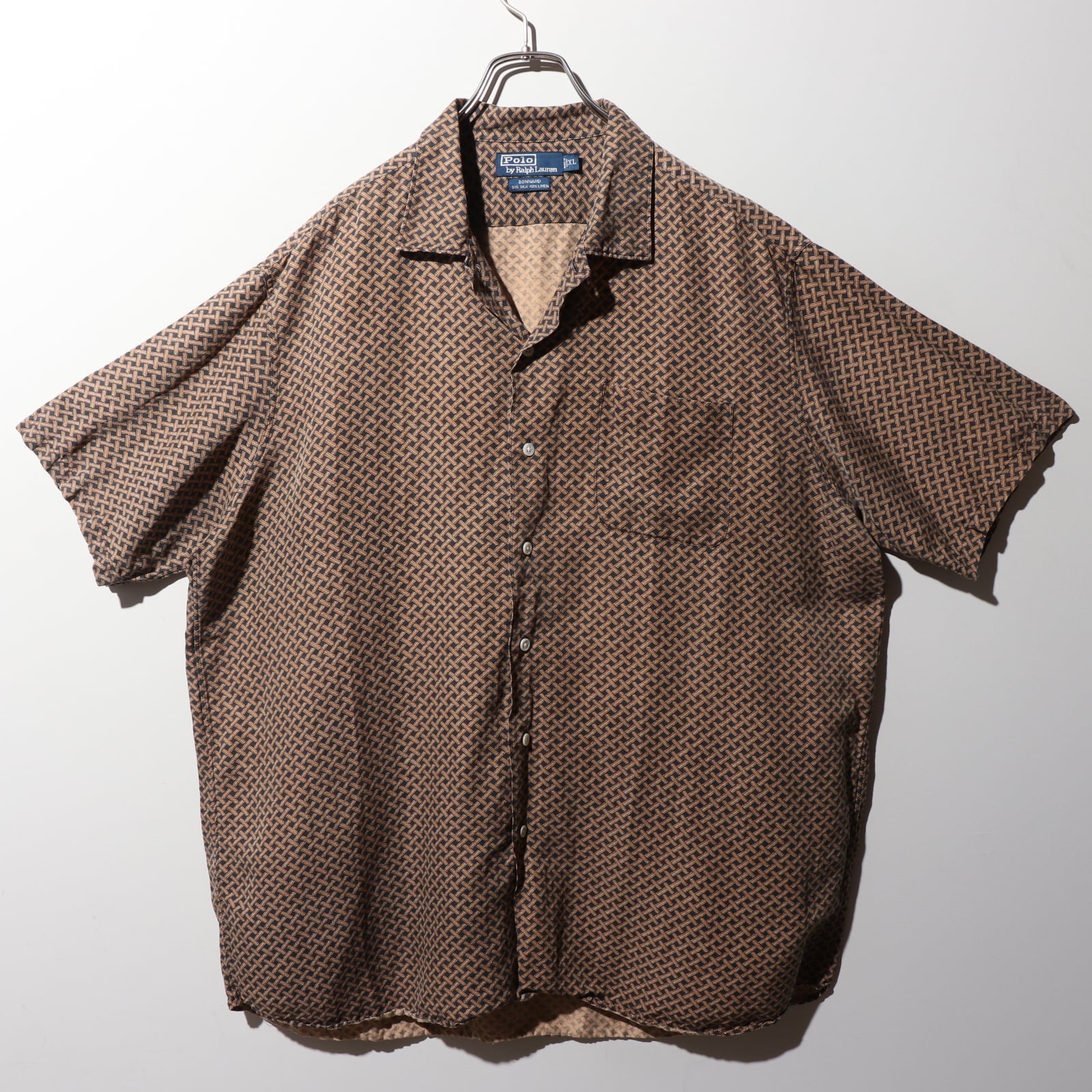 美品 XL Bonnard 黒 総柄 ポロラルフローレン 半袖シャツ ブラック 