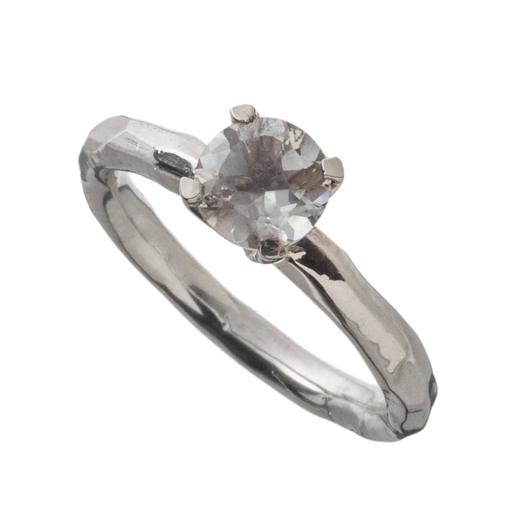 ELR0057 ホワイトトパーズソリティアリング Silver jewelry | シルバー