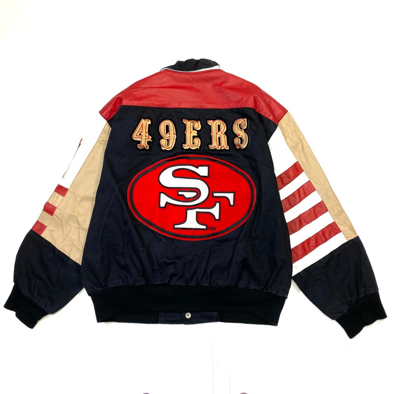 90年代 ビンテージ JEFF HAMILTON ジェフハミルトン NFL 49ERS 袖革