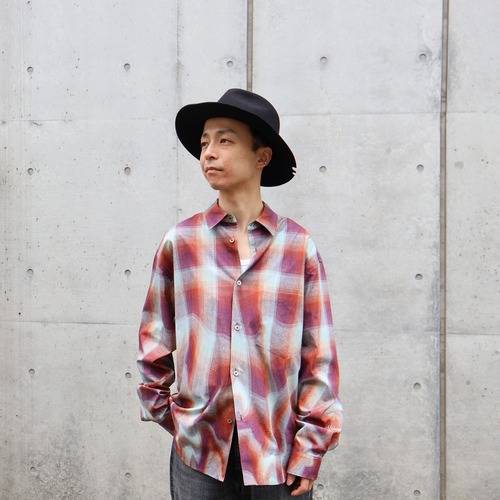 TOLQ “ Melt Graphic Printed Regular Collar Shirt ( Red )”