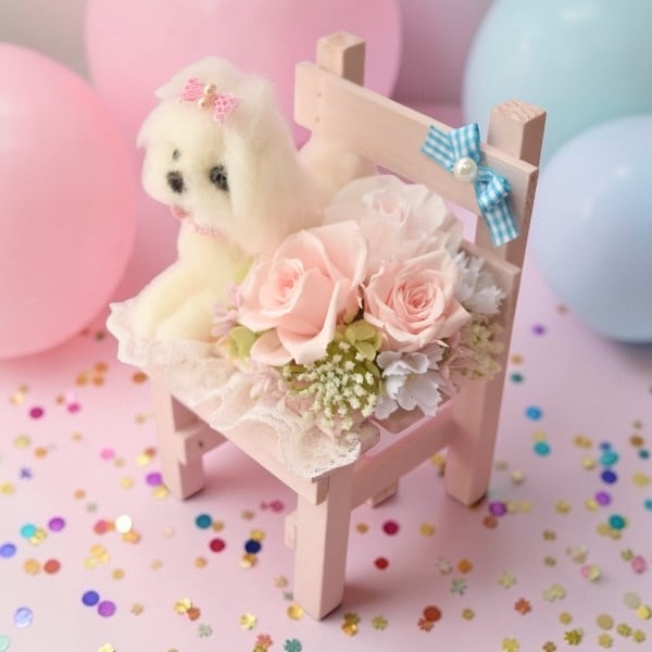 人気】あの子と暮らすペットフラワー｜羊毛フェルト＋プリザーブド