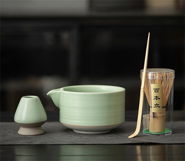 和風抹茶碗セット 茶筅立て付き 点前道具 茶道用具 陶器製 完全