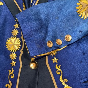 vintage HERMES scarf pattern silk tailored jacket “cosmos”