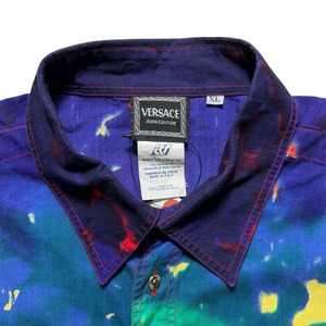 vintage VERSACE JEANS COUTURE tie dye gradation oversized cotton shirt