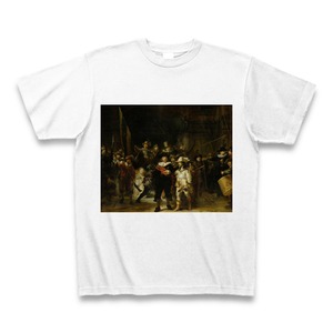 夜警（レンブラント・ファン・レイン）：厳選名画Tシャツコレクション（ホワイト）・世界の美術作品名画グッズ【安心の送料込・税込】