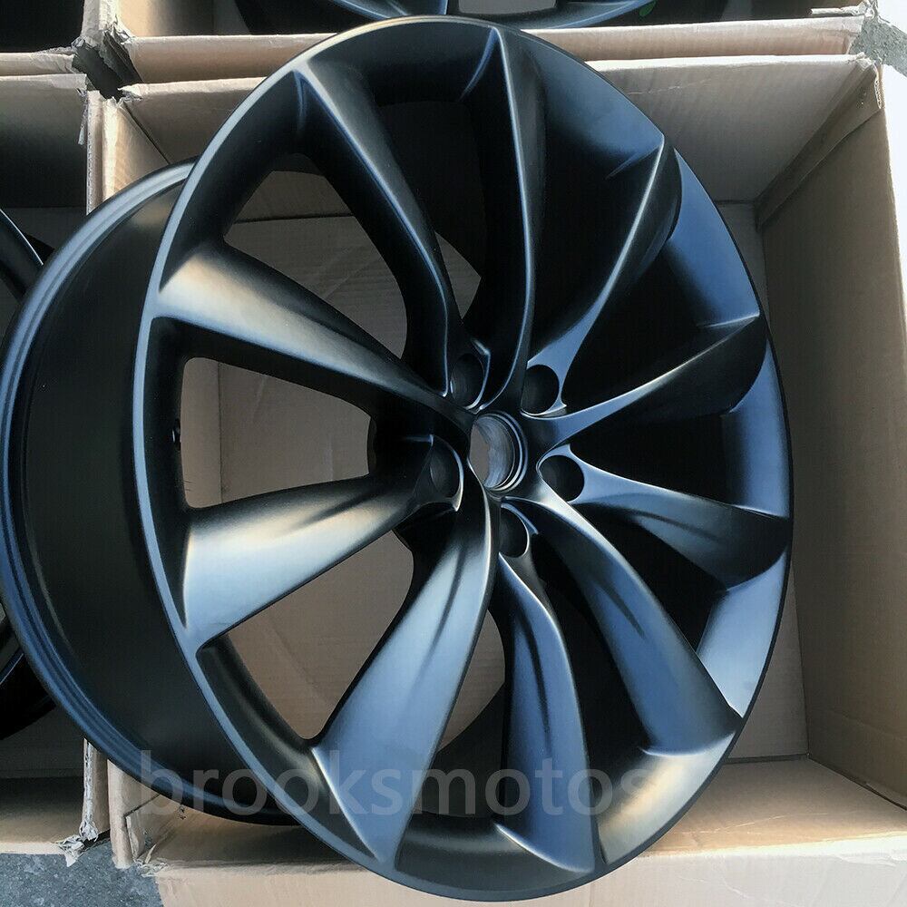 22インチ T-STYLE マット ブラック ホイールセット テスラ モデル X