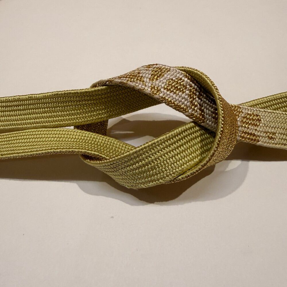 帯締め 新品 帯締め 帯〆 高麗組 手組み帯締め 平組 黄緑 礼装用 訪問着 色無地 正絹 絹100% 和装小物 6532