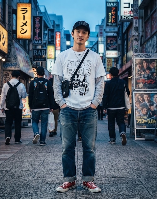 STAR BAR Tシャツ / ホワイト
