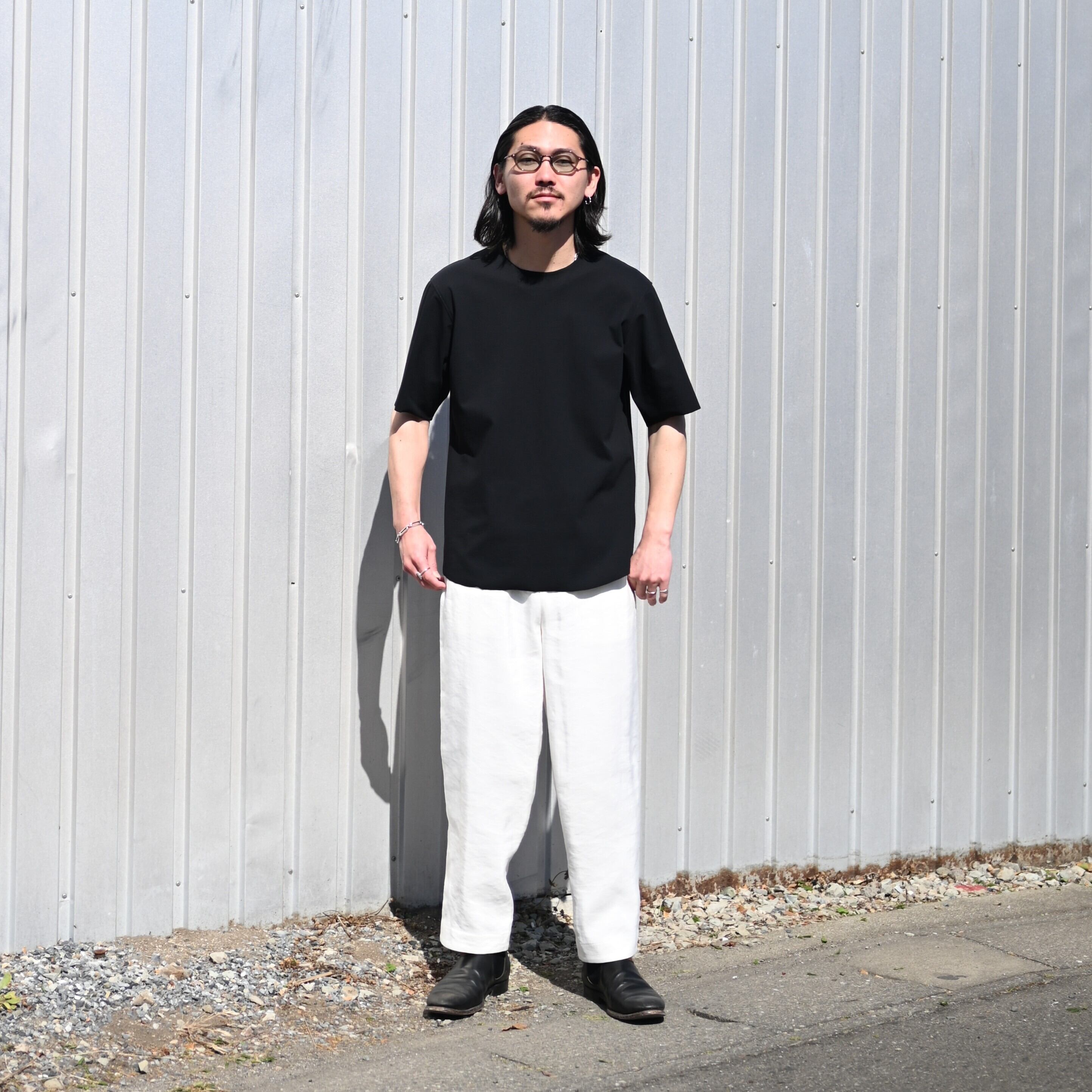 山内 / 強撚フリーカットポンチ・ショートスリーブTシャツ | GANKO