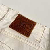 POLO RALPH LAUREN ポロ ラルフローレン ホワイトデニム パンツ ジーンズ W28 /白/メキシコ製/革パッチ/インパクト21