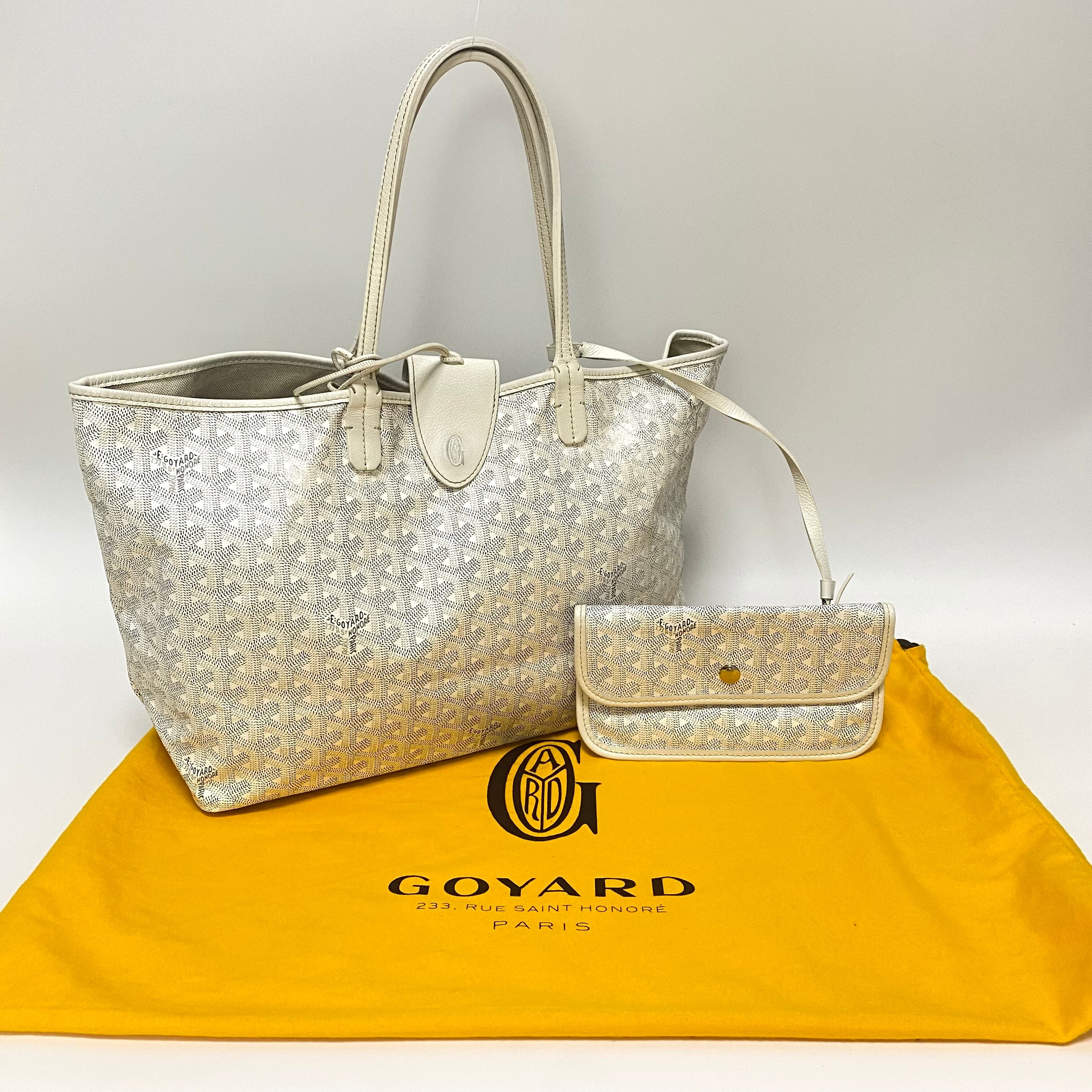 GOYARD ゴヤール サンルイPM トートバッグ ホワイト ポーチ付き10186