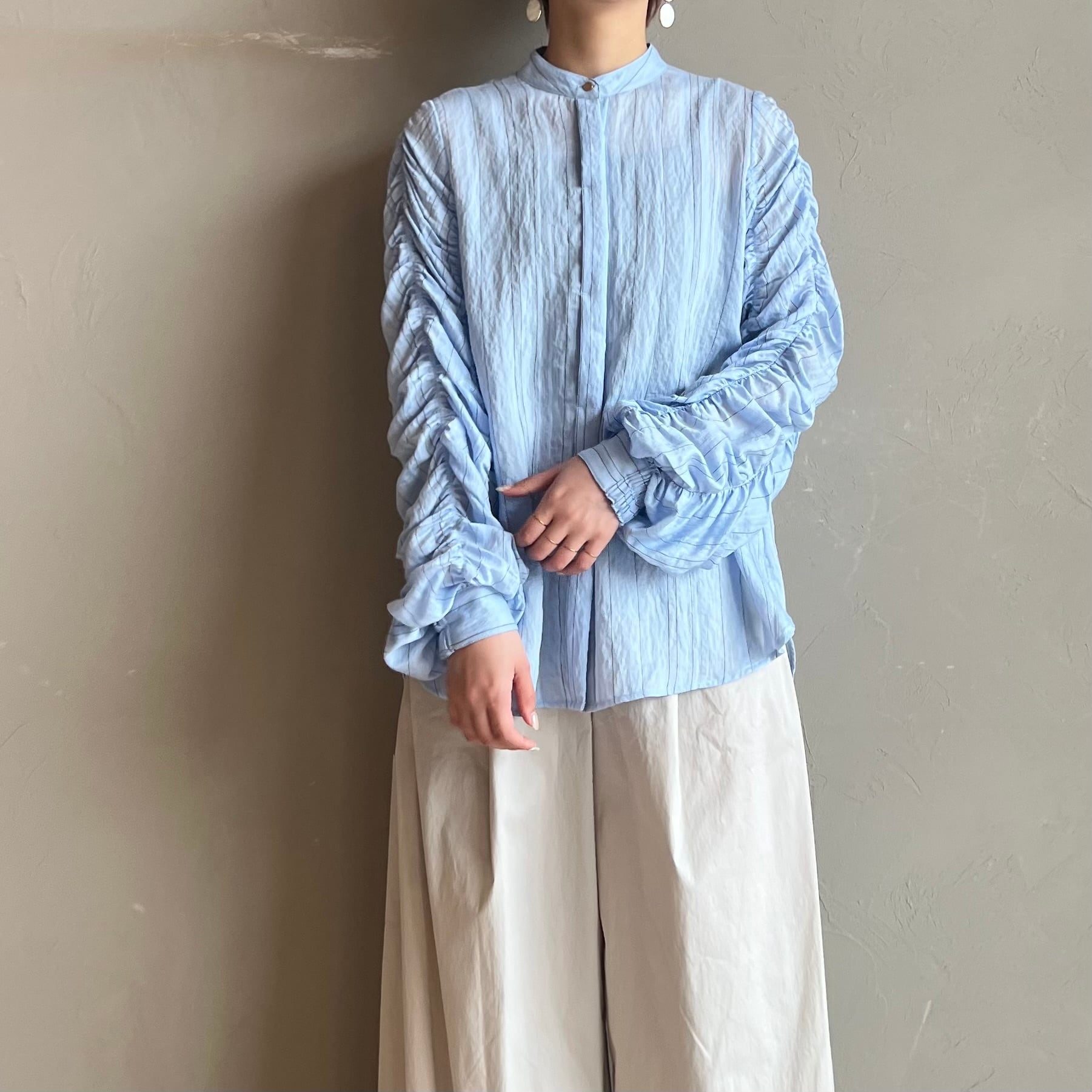 完売品 ヘレンチア 23AW 洗える ストライプ シアー ブラウス カットソー シアーストライプブラウス | NATURAL BEAUTY BASIC（ナチュラル