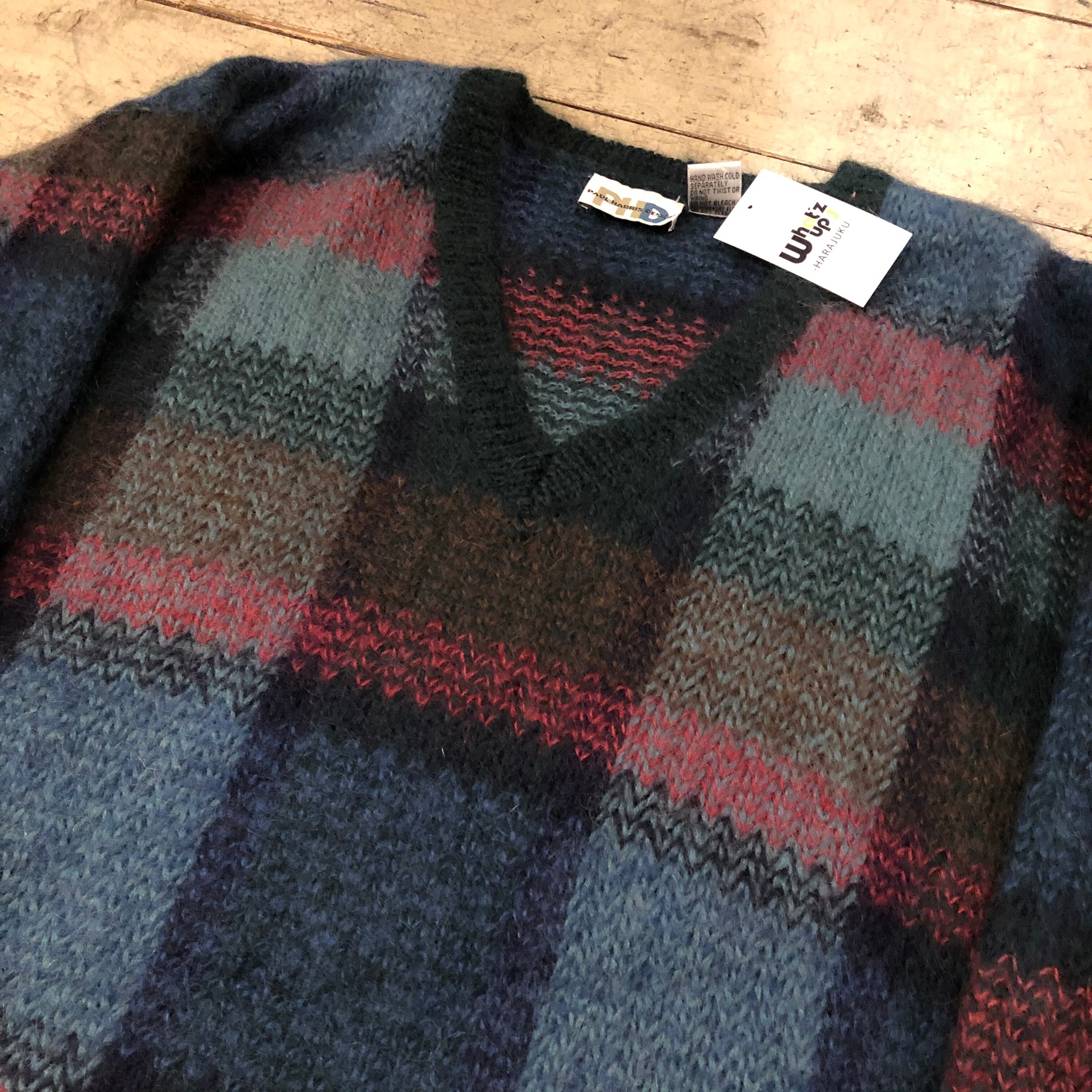 90s〜 Paul Harris Design check mohair sweater | What'z up