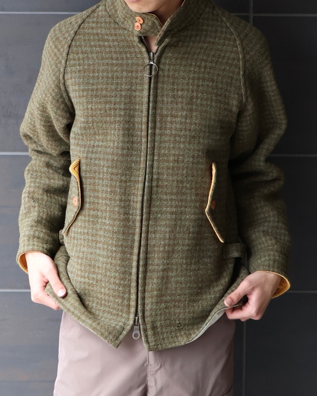 Check side buckle double zip blouson