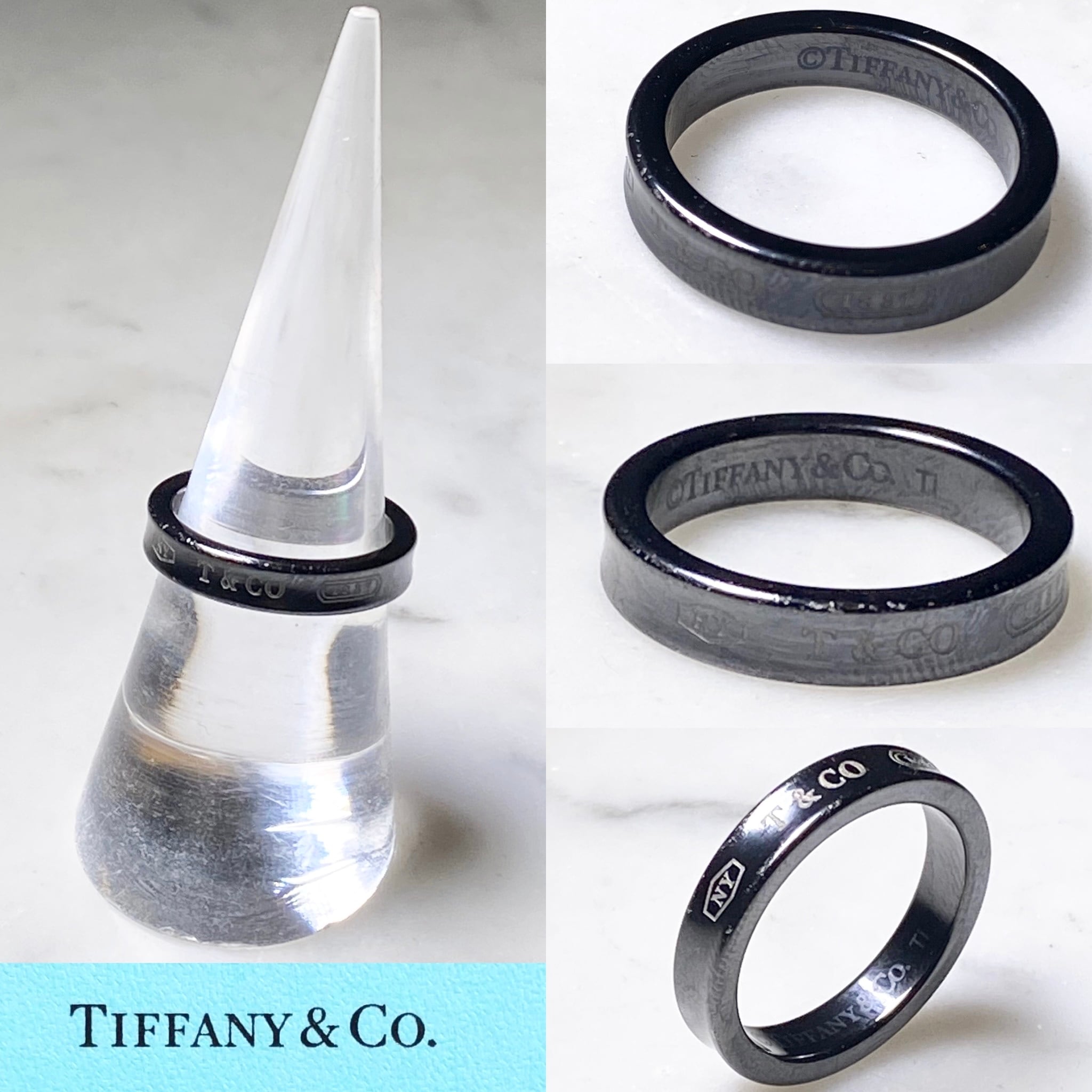 TIFFANY black titan ring “1837” | NOIR ONLINE