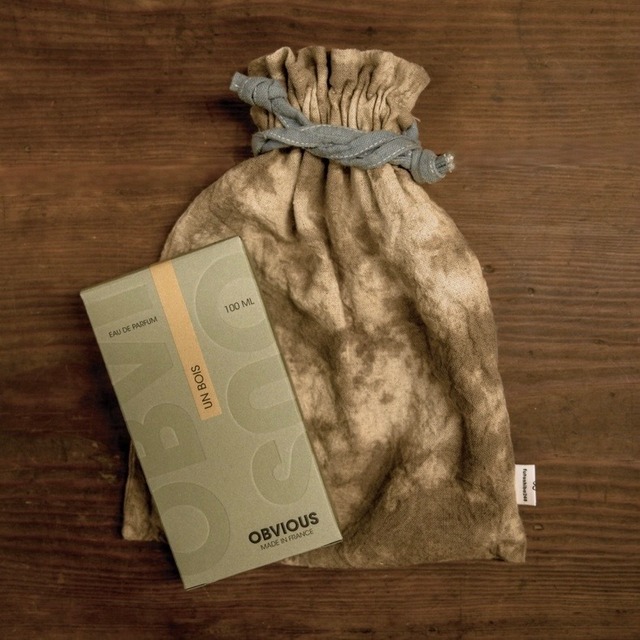 バレンタイン 香水ギフト｜草木染め巾着×OBVIOUS「UN BOIS」限定セット｜futashiba248