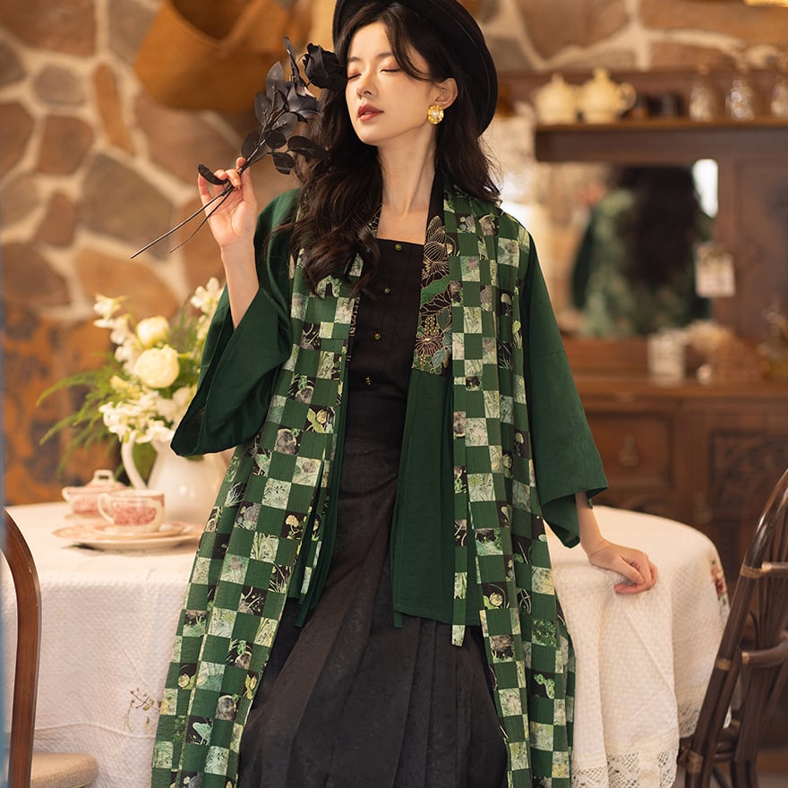 サブカル 服 地雷系 通販 チャイナ風服 羽織り 小羽織 刺繍 レトロ風 池夏オリジナル 夏服