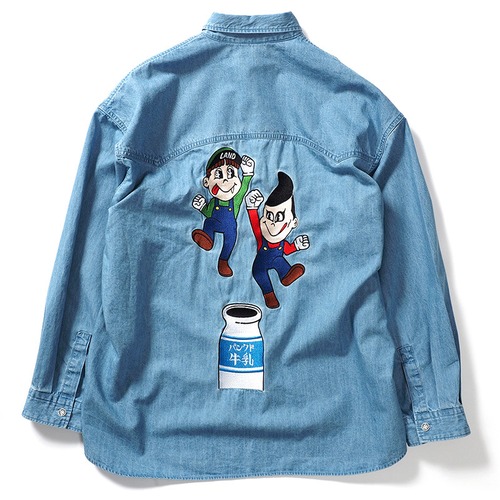 【PUNK DRUNKERS】パンクドランカーズ［PDSxLAND by MILKBOY］ブラザーズデニムシャツ