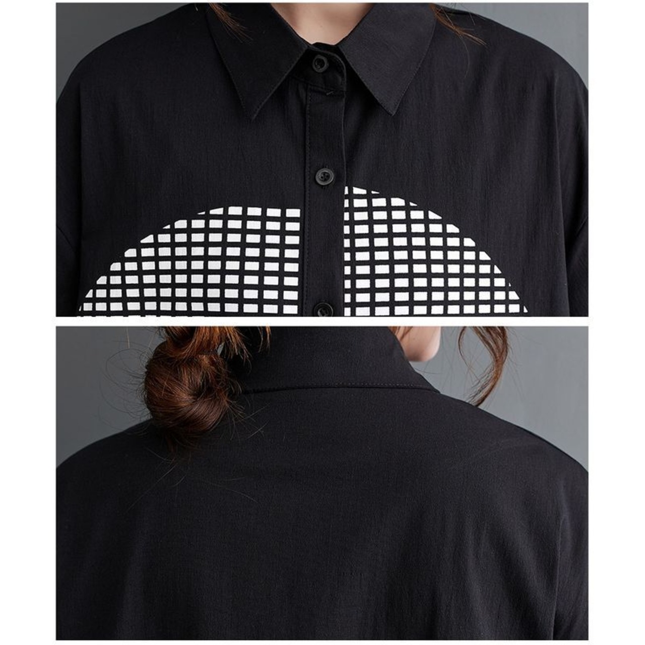 グリッド サークル柄 ワンピース  30111