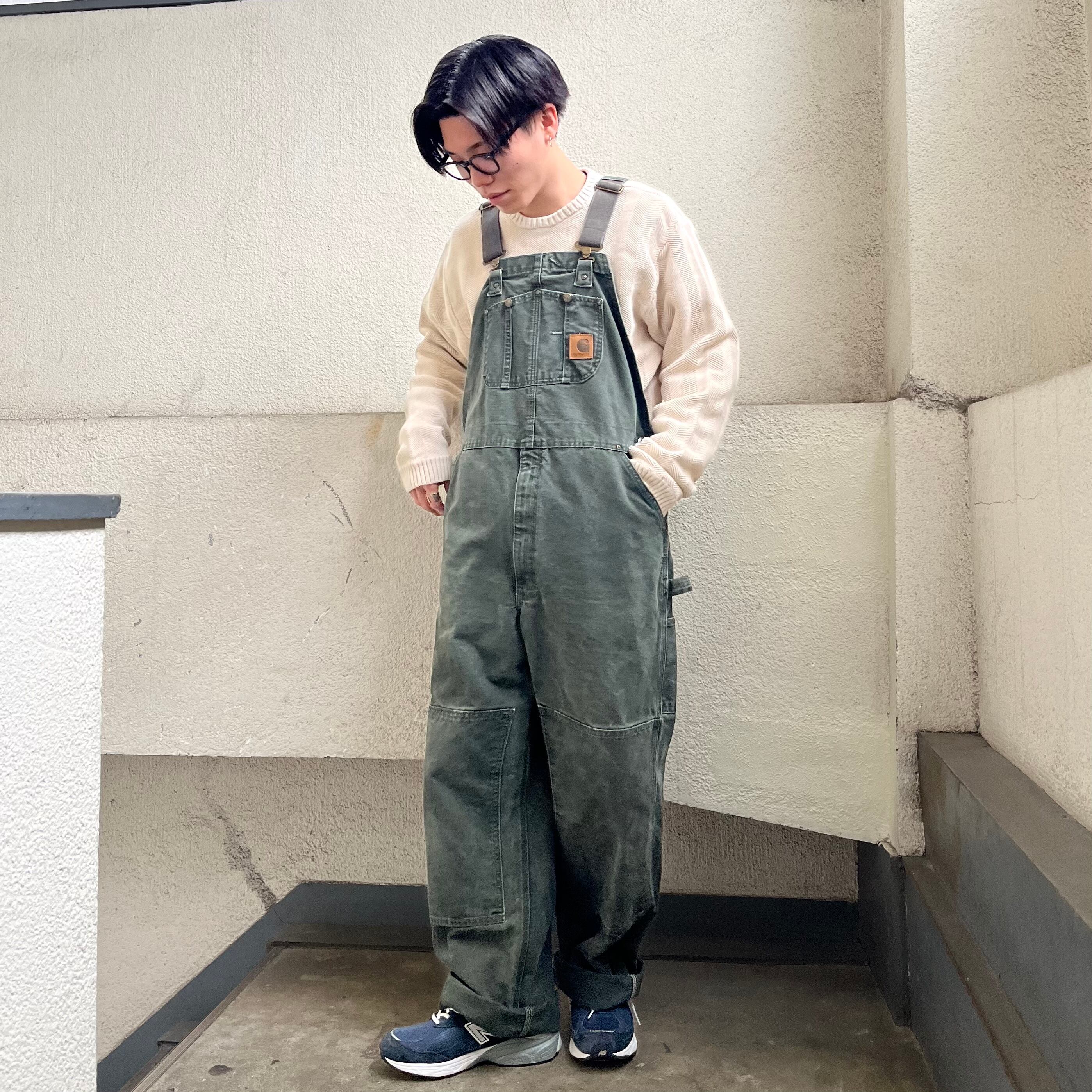 size:W40 L32【Carhartt】カーハート ダック地 オーバーオール モス